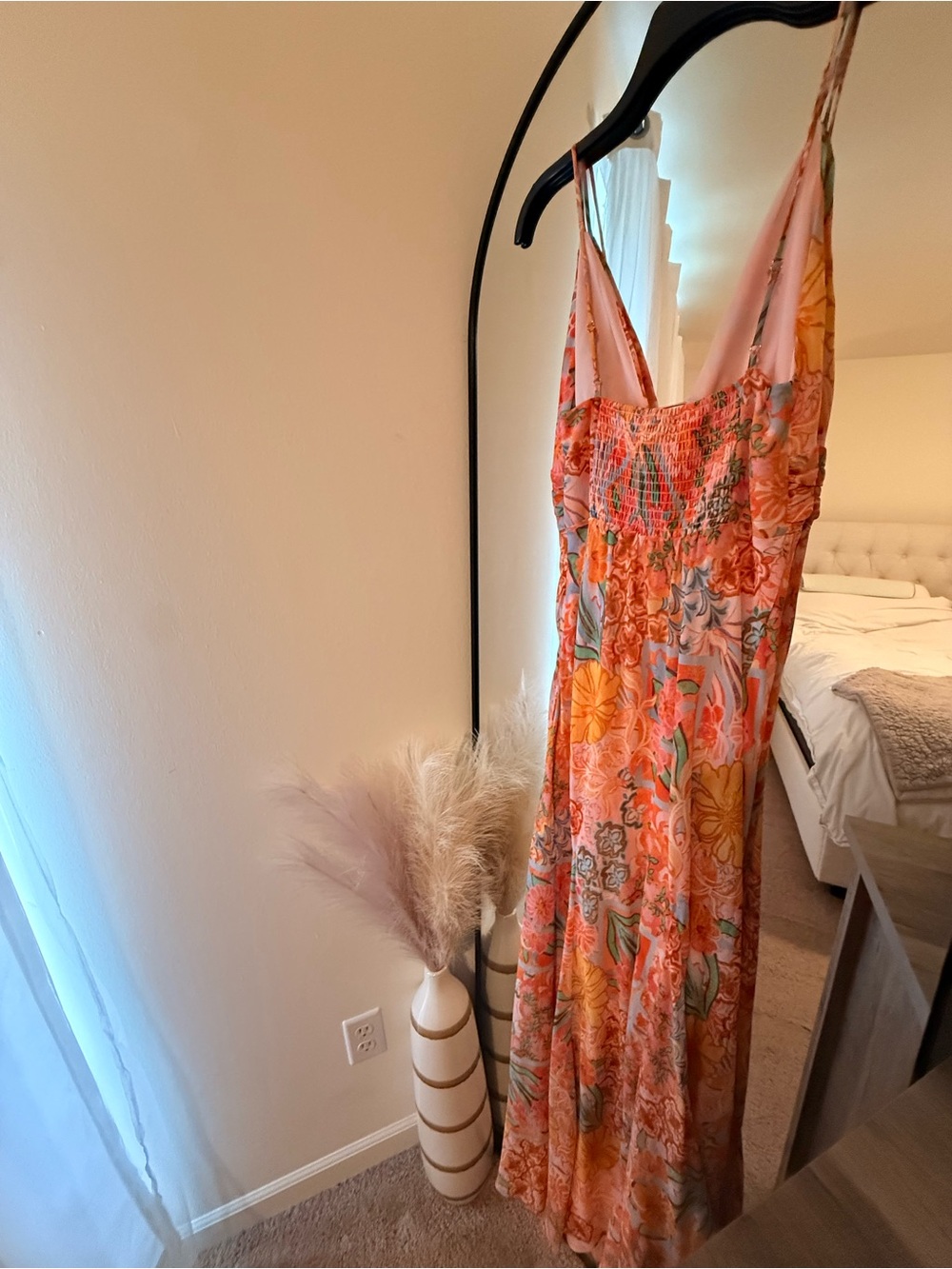 Dress Forum Peach & Orange Floral Twist-Front Maxi Dress - Picture 6 of 8